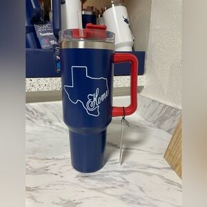 Blue and Red Texas Home Tumbler